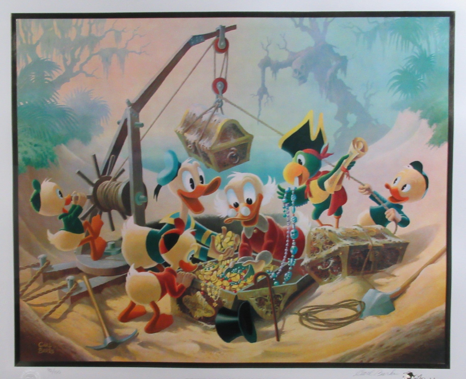 Donald Duck and Uncle Scrooge Return To Morgan's Island Carl Barks Signed Gold Plate Edition